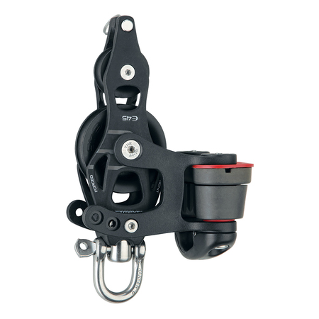 Harken 45mm Single Aluminum Element Fiddle Block w/Swivel, Becket & 15 6234